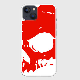 Чехол для iPhone 13 с принтом Веселый роджер в Тюмени,  |  | ирокез | красный | скелет | страшный | челюсть | череп