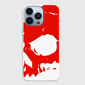 Чехол для iPhone 13 Pro с принтом Веселый роджер в Тюмени,  |  | Тематика изображения на принте: ирокез | красный | скелет | страшный | челюсть | череп