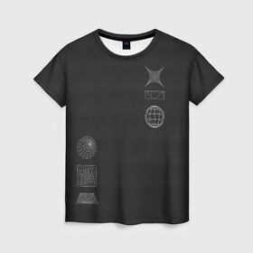 Женская футболка 3D с принтом Carbon StreetWear в Тюмени, 100% полиэфир ( синтетическое хлопкоподобное полотно) | прямой крой, круглый вырез горловины, длина до линии бедер | carbon | casual | streetstyle | streetwear | абстракция | карбон | уличный стиль | фигуры