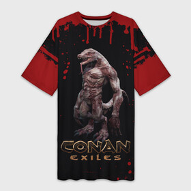 Платье-футболка 3D с принтом NPC  Conan Exiles (Z) в Тюмени,  |  | conan | conan exiles | frozen north | riders of hyboria | the exiled lands | the imperial east | выживания | конан | симулятор | симулятор выживания