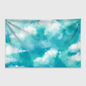 Флаг-баннер с принтом Голубое Небо | Blue Sky (Z) в Тюмени, 100% полиэстер | размер 67 х 109 см, плотность ткани — 95 г/м2; по краям флага есть четыре люверса для крепления | blue | blue sky | clouds | firmament | heaven | голубая | голубое небо | небеса | облака | облако