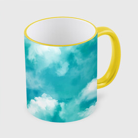 Кружка с полной запечаткой с принтом Голубое Небо | Blue Sky (Z) в Тюмени, керамика | ёмкость 330 мл | blue | blue sky | clouds | firmament | heaven | голубая | голубое небо | небеса | облака | облако