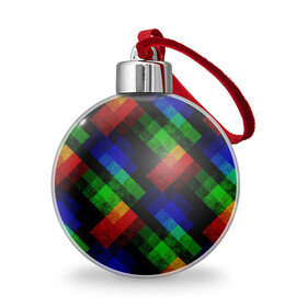 Ёлочный шар с принтом Разноцветный мраморный узор  в Тюмени, Пластик | Диаметр: 77 мм | Тематика изображения на принте: абстрактный | зеленый | красный | мраморный | пэчворк | радужный | разноцветный | синий | черный