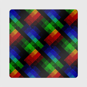 Магнит виниловый Квадрат с принтом Разноцветный мраморный узор  в Тюмени, полимерный материал с магнитным слоем | размер 9*9 см, закругленные углы | абстрактный | зеленый | красный | мраморный | пэчворк | радужный | разноцветный | синий | черный