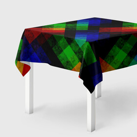Скатерть 3D с принтом Разноцветный мраморный узор  в Тюмени, 100% полиэстер (ткань не мнется и не растягивается) | Размер: 150*150 см | абстрактный | зеленый | красный | мраморный | пэчворк | радужный | разноцветный | синий | черный