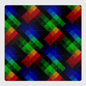 Магнитный плакат 3Х3 с принтом Разноцветный мраморный узор  в Тюмени, Полимерный материал с магнитным слоем | 9 деталей размером 9*9 см | абстрактный | зеленый | красный | мраморный | пэчворк | радужный | разноцветный | синий | черный