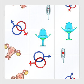 Магнитный плакат 3Х3 с принтом Мой терапевт в Тюмени, Полимерный материал с магнитным слоем | 9 деталей размером 9*9 см | арт | беременность | знаки | иллюстрация | тест