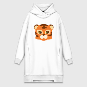 Платье-худи хлопок с принтом Cute Tiger в Тюмени,  |  | 2022 | animal | cat | lion | tiger | год тигра | животные | зверь | зубы | кот | кошка | лев | охотник | полосатый | природа | тигр | тигренок | тигрица | хищник