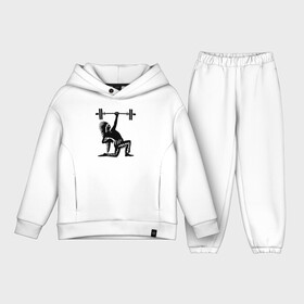 Детский костюм хлопок Oversize с принтом lets wod в Тюмени,  |  | Тематика изображения на принте: crossfit | weightlifting | кроссфит | спорт | тяжелая атлетика | штанга