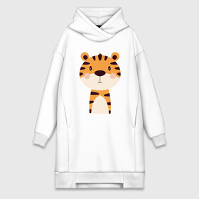 Платье-худи хлопок с принтом Cartoon Tiger в Тюмени,  |  | 2022 | animal | cat | lion | tiger | год тигра | животные | зверь | зубы | кот | кошка | лев | охотник | полосатый | природа | тигр | тигренок | тигрица | хищник