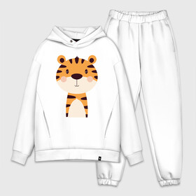 Мужской костюм хлопок OVERSIZE с принтом Cartoon Tiger в Тюмени,  |  | Тематика изображения на принте: 2022 | animal | cat | lion | tiger | год тигра | животные | зверь | зубы | кот | кошка | лев | охотник | полосатый | природа | тигр | тигренок | тигрица | хищник