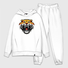 Мужской костюм хлопок OVERSIZE с принтом Power Tiger в Тюмени,  |  | 2022 | animal | cat | lion | tiger | год тигра | животные | зверь | зубы | кот | кошка | лев | охотник | полосатый | природа | тигр | тигренок | тигрица | хищник