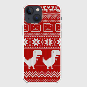 Чехол для iPhone 13 mini с принтом Новогодний гугл в Тюмени,  |  | error | googl | арт | вязаный рисунок | вязь | гугл | дивнозаврик | динозавр | новый год | ночь | олени | олень | ошибка | рисунок | рождество | снег | снежинка | снежинки