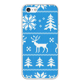 Чехол для iPhone 5/5S матовый с принтом Зимняя ночь в Тюмени, Силикон | Область печати: задняя сторона чехла, без боковых панелей | арт | вязаный рисунок | вязь | ёлка | ёлки | ель | лес | новый год | ночь | олени | олень | рисунок | рождество | снег | снеговик | снеговики | снежинка | снежинки