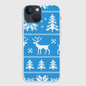Чехол для iPhone 13 mini с принтом Зимняя ночь в Тюмени,  |  | Тематика изображения на принте: арт | вязаный рисунок | вязь | ёлка | ёлки | ель | лес | новый год | ночь | олени | олень | рисунок | рождество | снег | снеговик | снеговики | снежинка | снежинки