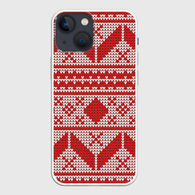 Чехол для iPhone 13 mini с принтом Вязаный рисунок в Тюмени,  |  | арт | вязаный рисунок | вязь | новый год | рисунок | рождество | снег | снежинка | снежинки