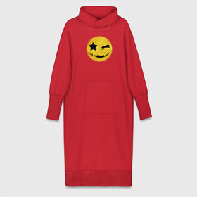 Платье удлиненное хлопок с принтом Смайл желтый в Тюмени,  |  | emoji | smile | глаза крестики | злой смайл | злой смайлик | зубы | контраст | крестики | подарок | пятна | смайл | смайлик | улыбка | эмоджи | эмоция