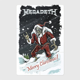 Магнитный плакат 2Х3 с принтом Merry Christmas, Megadeth в Тюмени, Полимерный материал с магнитным слоем | 6 деталей размером 9*9 см | gesture | heavy metal | holiday | megadeth | merry christmas | new year | skeleton | skull | sky | snow | жест | новый год | праздник | рождество | рок | скелет | череп