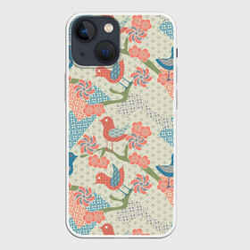 Чехол для iPhone 13 mini с принтом Традиционный японский орнамент в Тюмени,  |  | восток | морские волны | орнамент | паттерн | птицы | сайгайха | япония