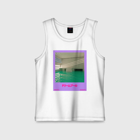 Детская майка хлопок с принтом Vaporwave pool 1 в Тюмени,  |  | Тематика изображения на принте: 90s | dreampool | green | pool | retro | retrowave | vapor | vaporwave