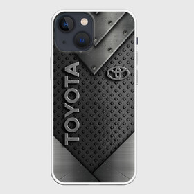 Чехол для iPhone 13 mini с принтом TOYOTA IRON | STEEL в Тюмени,  |  | toyota | авто | автомобиль | логотип | машина | надпись | текстура | тоета | тойота