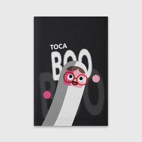 Обложка для паспорта матовая кожа с принтом Toca Boo в Тюмени, натуральная матовая кожа | размер 19,3 х 13,7 см; прозрачные пластиковые крепления | Тематика изображения на принте: digital toys | gamer | games | helicopter taxi | pets | toca boca | toca hair salon | toca kitchen | toca life | toca life city | toca life worl | toca tea party | video games | игры