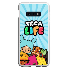 Чехол для Samsung S10E с принтом Toca boca life в Тюмени, Силикон | Область печати: задняя сторона чехла, без боковых панелей | Тематика изображения на принте: digital toys | gamer | games | helicopter taxi | pets | toca boca | toca hair salon | toca kitchen | toca life | toca life city | toca life worl | toca tea party | video games | игры