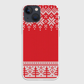 Чехол для iPhone 13 mini с принтом Зимний лес в Тюмени,  |  | Тематика изображения на принте: арт | вязаный рисунок | вязь | дерево | деревья | ёлка | ёлки | ель | лес | новый год | рисунок | рождество | снег | снежинка | снежинки