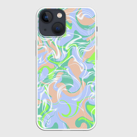 Чехол для iPhone 13 mini с принтом Разноцветные разводы красок в Тюмени,  |  | абстракция | зелёный | пар | пятна | разводы | розовый | сиреневый | фиолетовый | цвета | цветные пятна | цветные разводы