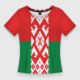 Женская футболка 3D Slim с принтом Белоруссия в Тюмени,  |  | беларусь | белоруссия | белорусская вышиванка | белорусская рубашка | вышиванка | вышивка крестом | звезда руси | лукашенко | оберег | обереги славян | обережная вышивка | обережные узоры