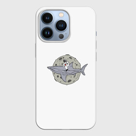 Чехол для iPhone 13 Pro с принтом Moonserfer в Тюмени,  |  | акула | космонавт | космос | луна | путешествие | рыба | ссср