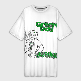Платье-футболка 3D с принтом Kerplunk  Green Day в Тюмени,  |  | american idiot | green day | альтернативный | билли джо армстронг | греен дай | грин дей | гриндей | группа | зелёный день | майк дёрнт | музыка | панк | поп | поппанк | рок | тре кул