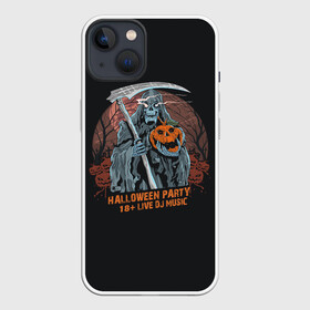 Чехол для iPhone 13 с принтом Смерть с Косой в Тюмени,  |  | halloween | holiday | pumpkin | samayn | zombie | вампир | ведьма | вечеринка | день всех святых | зомби | карнавал | маскарад | мертвец | оборотень | привидение | самайн | светильник джека | страшный джек | труп | тыква