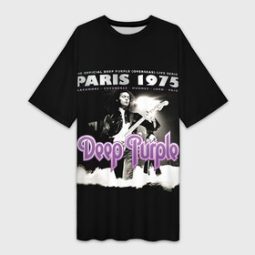 Платье-футболка 3D с принтом Deep Purple  Paris 1975 в Тюмени,  |  | deep purple | альбом | гловер | группа | дееп | деп | ди | дип перпл | диперпл | дипперпл | иэн гиллан | иэн пэйс | лого | логотип | метал | морс | пепл | прогрессивный | психоделический | рок | символ | хард