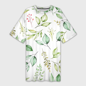 Платье-футболка 3D с принтом Herbalife в Тюмени,  |  | Тематика изображения на принте: зелень | лето | листья | осень | ягода
