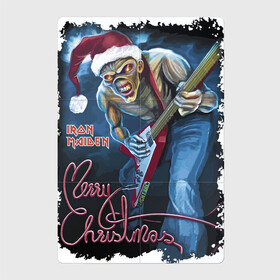 Магнитный плакат 2Х3 с принтом Iron Maiden, Merry Christmas в Тюмени, Полимерный материал с магнитным слоем | 6 деталей размером 9*9 см | dude | guitar | guy | heavy metal | holiday | iron maiden | jaw | merry christmas | music | muzzle | new year | гитара | музыка | новый год | пасть | праздник | рождество | рок | чувак