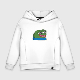 Детское худи Oversize хлопок с принтом Pepe, pepe happy, Пепе хеппи в Тюмени, френч-терри — 70% хлопок, 30% полиэстер. Мягкий теплый начес внутри —100% хлопок | боковые карманы, эластичные манжеты и нижняя кромка, капюшон на магнитной кнопке | frog pepe | happy | happy new year | mem | meme | peepo | pepe | pepe happy | лягушка пепе | лягушонок | лягушонок пепе | пепе хеппи | хеппи