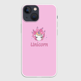 Чехол для iPhone 13 mini с принтом Единорог в Тюмени,  |  | единорог | единорог с розовой гривой | красивый единорог | милота | милый единорог | прикольный единорог