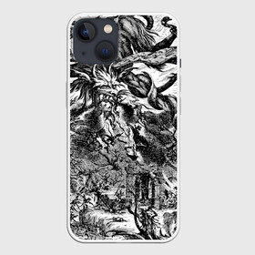 Чехол для iPhone 13 с принтом Демонический хаос в Тюмени,  |  | demon | devil | evil | hell | satana | ад | арт | демон | дьявол | зло | искусство | монстр | сатана