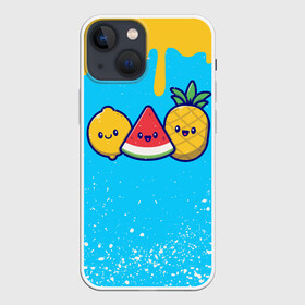 Чехол для iPhone 13 mini с принтом ЛИМОН | АРБУЗ | АНАНАС в Тюмени,  |  | food | friends | fruit | lemon | pineapple | sweet | watermelon | ананас | арбуз | друзья | еда | лимон | сладкие | фруктовые | фрукты