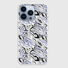 Чехол для iPhone 13 Pro с принтом Абстрактный сиренево черный в Тюмени,  |  | абстрактный | камуфляж | клетка | клетчатый узор | молодежный | разводы | современный | черный и сиреневый