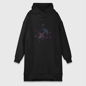 Платье-худи хлопок с принтом Floral Sagittarius Стрелец из цветов в Тюмени,  |  | art | floral | flower | flowers | geometric | gradient | space | арт | венера | геометрия | гороскоп | градиент | графика | иллюстрация | космос | минимализм | мистика | подарок стрельцу | созвездие | созвездия | флора