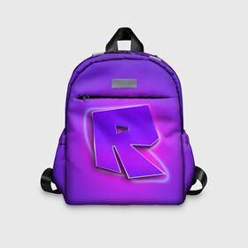 Детский рюкзак 3D с принтом ROBLOX NEON LOGO | РОБЛОКС в Тюмени, 100% полиэстер | лямки с регулируемой длиной, сверху петелька, чтобы рюкзак можно было повесить на вешалку. Основное отделение закрывается на молнию, как и внешний карман. Внутри дополнительный карман. По бокам два дополнительных кармашка | Тематика изображения на принте: neon | roblox | игра | компьютерная игра | логотип | неон | онлайн | онлайн игра | роблакс | роблокс