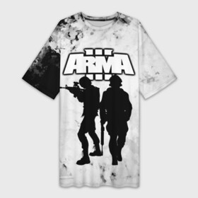Платье-футболка 3D с принтом Arma  Арма,Tactical Simulator в Тюмени,  |  | Тематика изображения на принте: arma | arma tactics | army | machine | soldiers | tactical | war | автоматы | арма | армия | военный симулятор | война | оружие | симулятор | солдаты | стрелялки | тактические