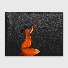 Обложка для студенческого билета с принтом Лисёнок в Тюмени, натуральная кожа | Размер: 11*8 см; Печать на всей внешней стороне | Тематика изображения на принте: лиса | лисёнок с листьями | листья | осень | рыжий лис
