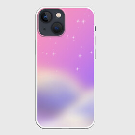Чехол для iPhone 13 mini с принтом Звёздное небо розовый закат в Тюмени,  |  | Тематика изображения на принте: закат | звёзды | магия | небо | облака | пейзаж | романтика | фентези