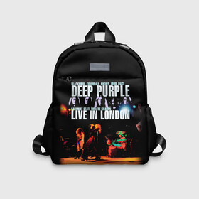 Детский рюкзак 3D с принтом Deep Purple   Live In London в Тюмени, 100% полиэстер | лямки с регулируемой длиной, сверху петелька, чтобы рюкзак можно было повесить на вешалку. Основное отделение закрывается на молнию, как и внешний карман. Внутри дополнительный карман. По бокам два дополнительных кармашка | deep purple | альбом | гловер | группа | дееп | деп | ди | дип перпл | диперпл | дипперпл | иэн гиллан | иэн пэйс | лого | логотип | метал | морс | пепл | прогрессивный | психоделический | рок | символ | хард