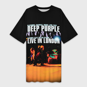 Платье-футболка 3D с принтом Deep Purple  Live In London в Тюмени,  |  | deep purple | альбом | гловер | группа | дееп | деп | ди | дип перпл | диперпл | дипперпл | иэн гиллан | иэн пэйс | лого | логотип | метал | морс | пепл | прогрессивный | психоделический | рок | символ | хард