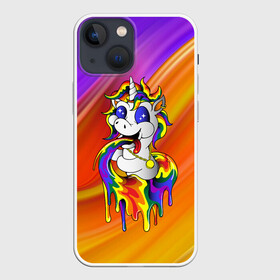 Чехол для iPhone 13 mini с принтом Единорог | Unicorn | Rainbow (Z) в Тюмени,  |  | unicorn | unicornis | вымышленное существо | единорог | инрог | каркаданн | мифическое существо | моноцерос | нарвал | радужная | существо | цветная | яркая