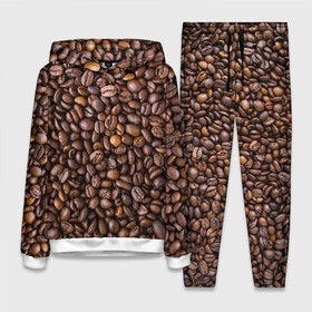 Женский костюм 3D (с толстовкой) с принтом Кофемания в Тюмени,  |  | black | coffee | coffee beans | coffeemania | roasted | жареные | зерна | кофе | кофейные | кофемания | черные